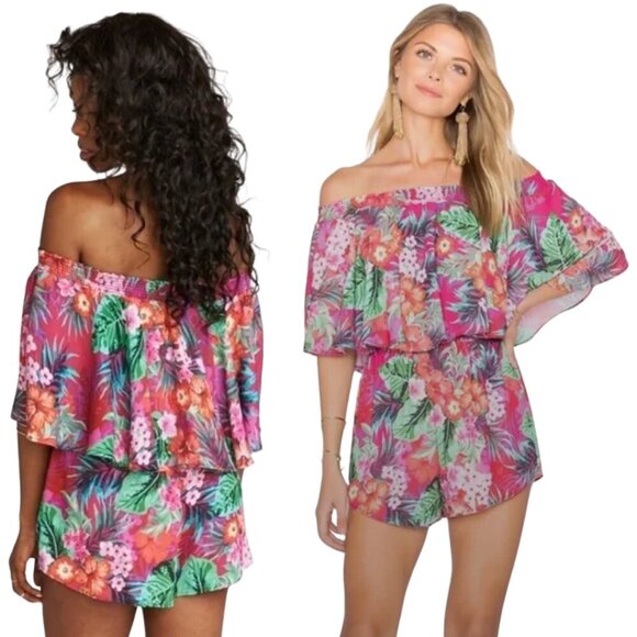 Show Me Your Mumu Rosarita Romper Womens Small Multicolor Resortwear Floral Chic - Picture 2 of 14